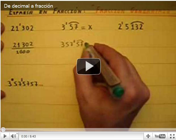 De decimal a fracción | Recurso educativo 35970