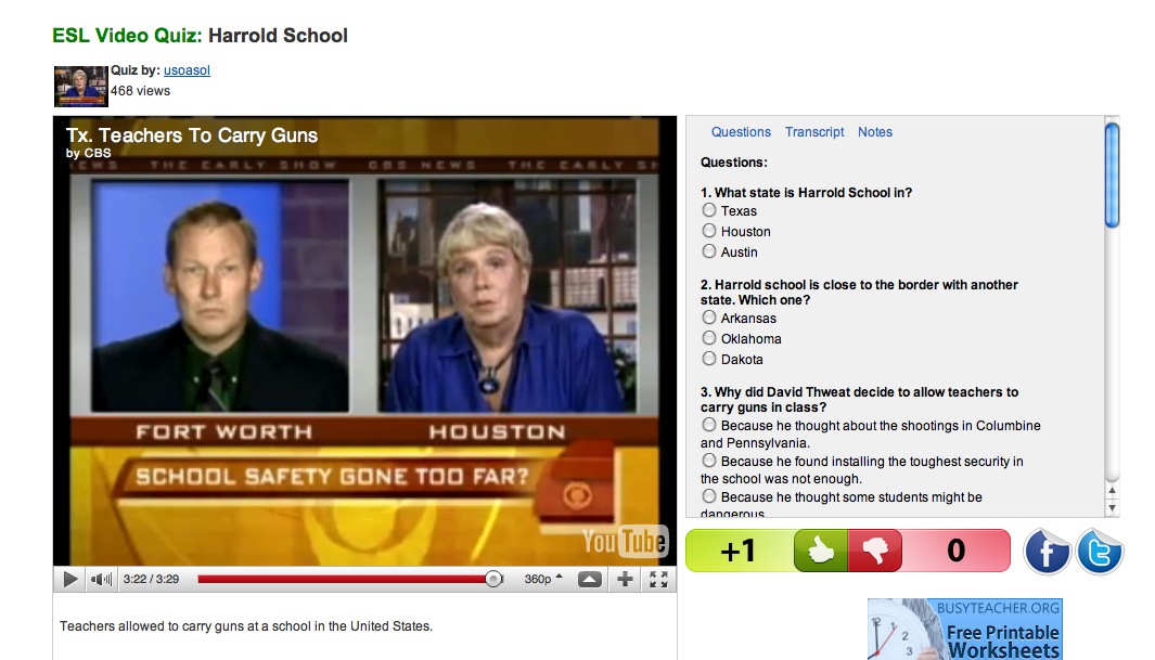 Video: Texas Teachers allowed to carry Guns | Recurso educativo 38599