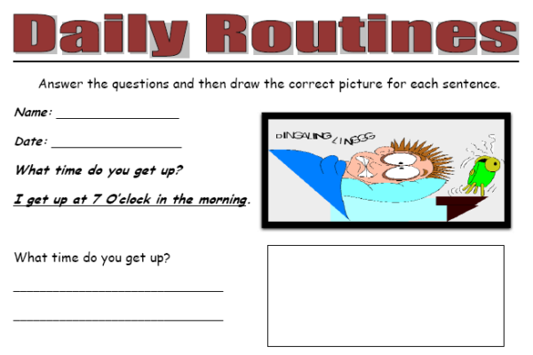 Daily routines | Recurso educativo 39875