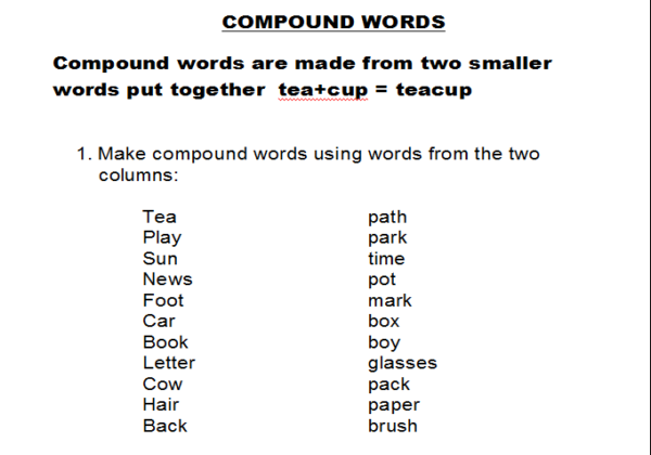 Compound words | Recurso educativo 40587