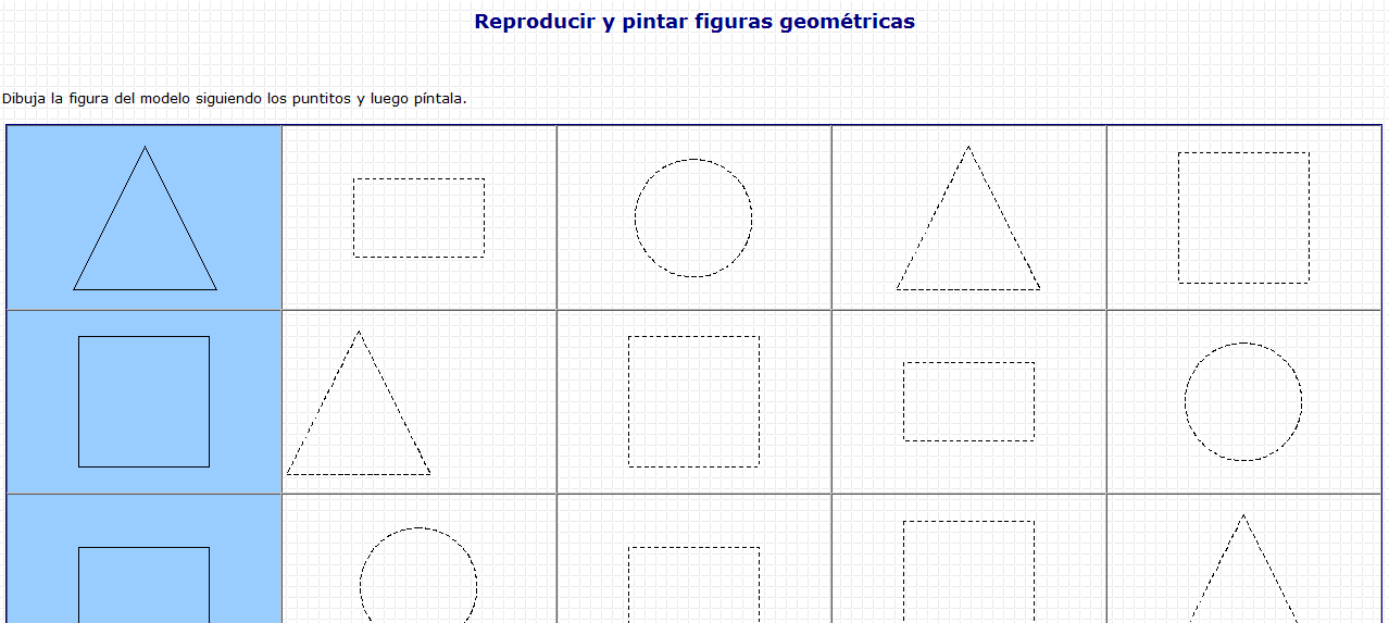Reproducir y pintar figuras geométricas | Recurso educativo 43179