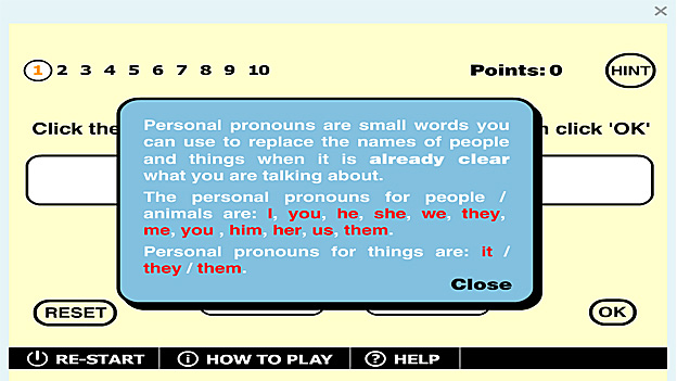 Personal pronouns treasure hunt game | Recurso educativo 64591