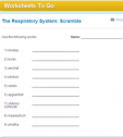 The respiratory system: Scramble | Recurso educativo 69795