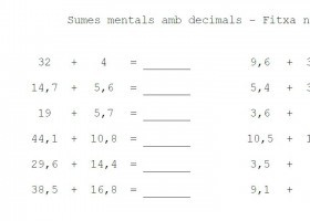 Sumes mentals amb decimals | Recurso educativo 686749