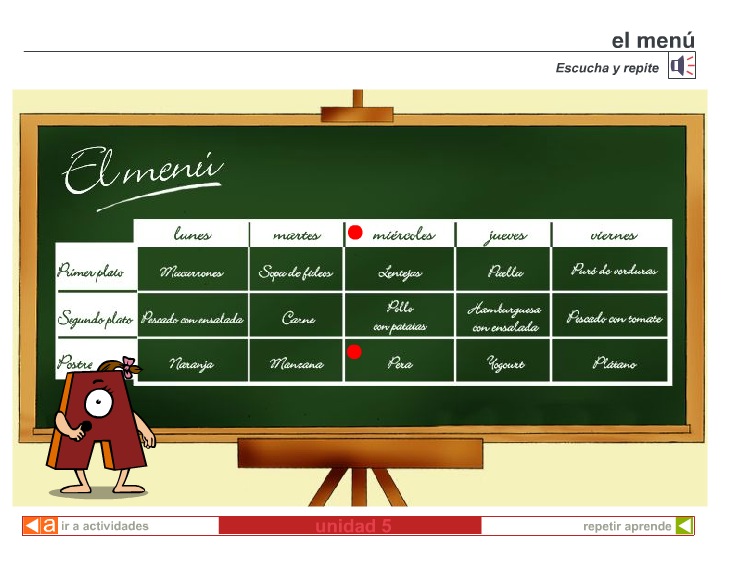 El menú del colegio | Recurso educativo 40165