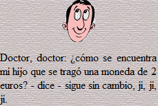 Chiste: se tragó una moneda... | Recurso educativo 50830