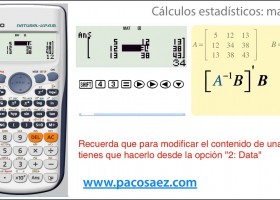 Calculadoras CASIO: cálculos con matrices | Recurso educativo 612388