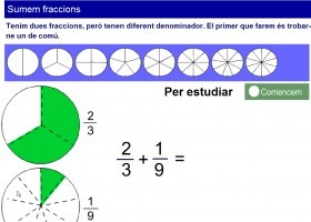 Suma de fraccions amb diferent denominador | Recurso educativo 774795